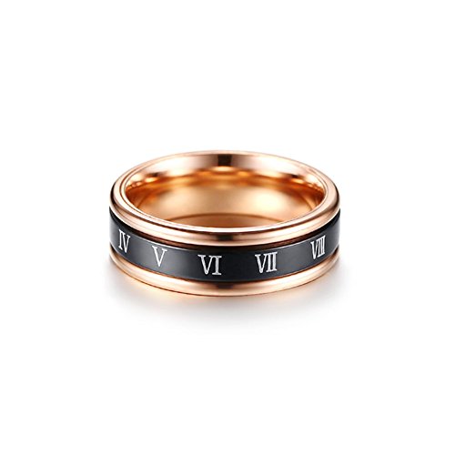 Image of PAURO Roman Numerals Spin Worry Ring | Unisex Stainless Steel, Roman Numerals Spin Worry Ring for Anxiety