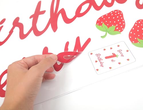 Vinilo Decorativo Cumpleaños 1 Año Tema Fresa miniatura 6