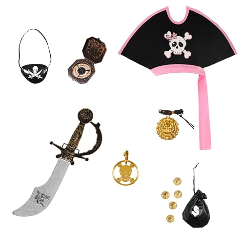 Cuteshowe Girls Pirate Costumes for Halloween Dress Sea Buccaneer Costume Pirate Dress for Kids Cosplay Party