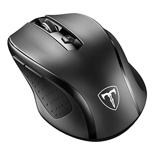 VicTsing MM057 2.4G Wireless Portable Mobile Mouse Optical Mice with USB Receiver, 5 Adjustable DPI Levels, 6 Buttons for Notebook, PC, Laptop, Computer - Black