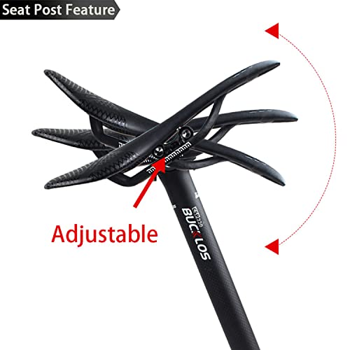 Bucklos Full Carbon Fiber Bike Seatpost 27.2/30.8/31.6 X 350/400 Mm, Adjustable Superlight Bicycle Seat Post Suitable For Bmx Mtb Road And Mountain Bike… #TOP5