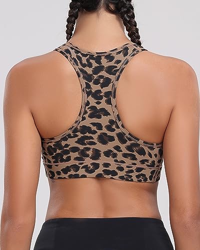 Image of Oalka Women's Racerback Sports Support Workout Running Bras | Oalka Women's Racerback Sports Support Workout Running Bras