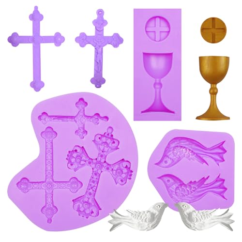 Infovox Religious Silicone Mold Set, Cross Molds for Chocolate 4-Piece