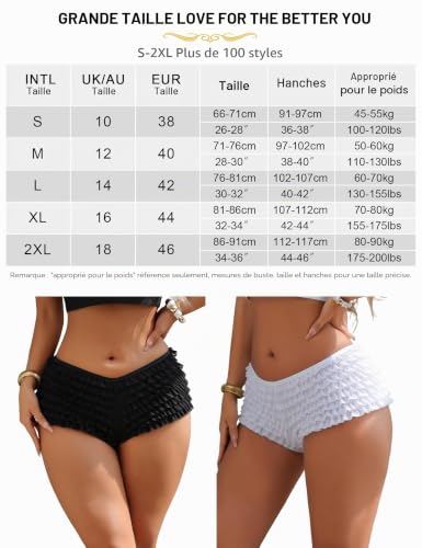 sunshinelady Boxer Femme Culotte Froufrou Short à Volant en Tulle Blanc S – vue 6