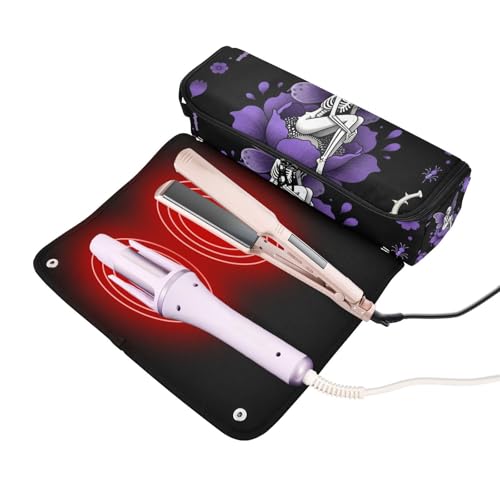 Bolsa para herramientas de cabello con estera resistente al calor miniatura 2