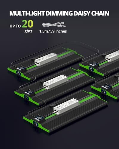 VIPARSPECTRA P2000 250w Grow Lampe,Pflanzenlampe Led Vollspektrum,Pflanzenlampen LED Grow Light mit Daisy-Chain 6 Levels Dimmen 0-100% Für Heimgrow Von Anzucht zur Blüte für Growzelt 120x60cm 120x90cm