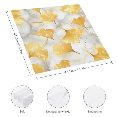 Juego de servilletas de tela reutilizables de mármol Ginkgo cuadradas 3