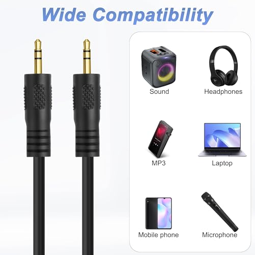 Cable TRS de 2.5 mm estéreo con transmisión sin pérdida y conectores macho para cámaras 5
