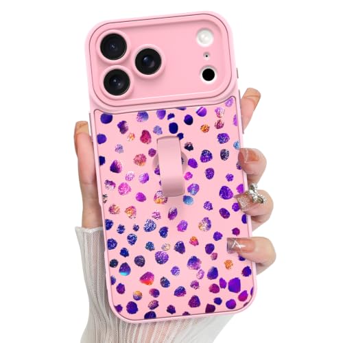 KANGHAR Compatible with iPhone 18 Pro Max Case Iridescent Leopard -Pink