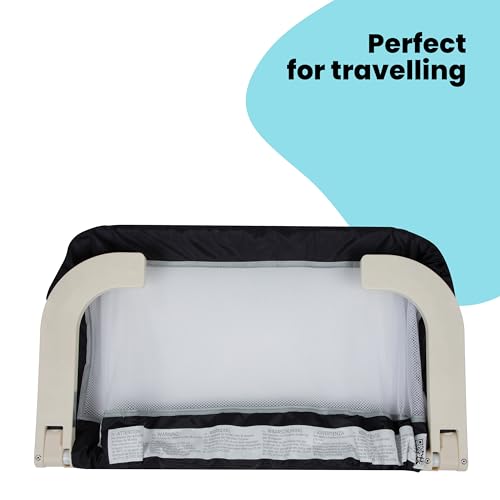 Safety 1st Portable Bed Rail, 106 x 42cm,Foldable Bed Guard for Toddler Bed, 18 Months – 5 Years, Portable Travel Bed Guard, Mesh Fabric, Easy to Install, Automatic Lock, Easy to Transport, Dark Grey