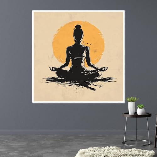Tableau sur toile méditation yoga impression moderne 70x70 cm