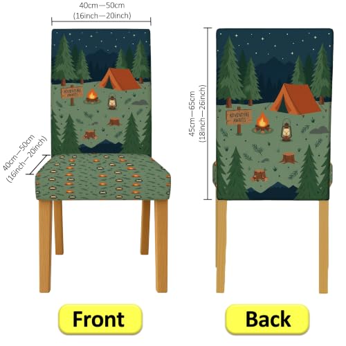Fundas para sillas de comedor verde elastano elásticas lavables y suaves 4