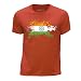 Produktbild Stuff4 Jungen/Alter 12-14 (152-164cm)/Orange/Rundhals T-Shirt/Indien/Indisch Flagge Splat