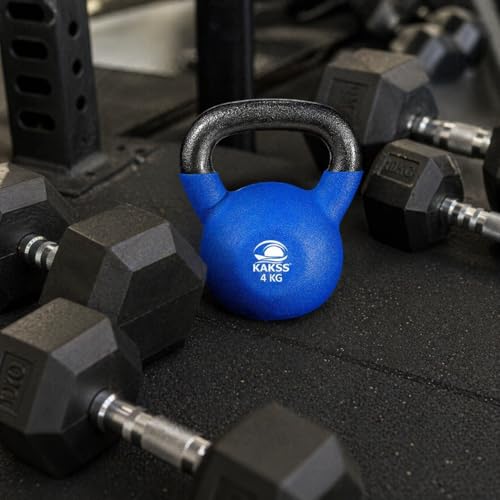 Image of Kakss Half Coating Neoprene Kettlebell (BLUE, 4 KG)