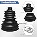 SWPHRT 2PCS Car CV Boot Repair Kit, Silicone Dustproof Vehicle CV Axle Joint with 4 Clamps & 6 Cable Ties, Wear-Resistant Automotive Axle Boot Repair Kit, Universal for Most Vehicles (Black)