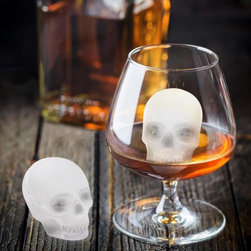 Molde de silicona para cubos de hielo calavera 4 cavidades miniatura 2