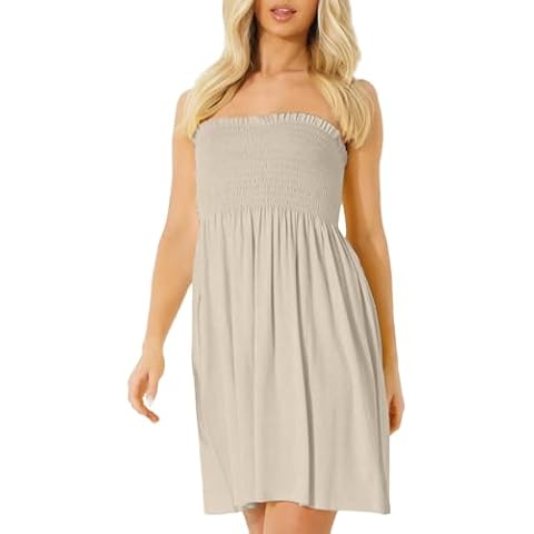 NetSetUK Women's Elegant Strapless Summer Dress Cover