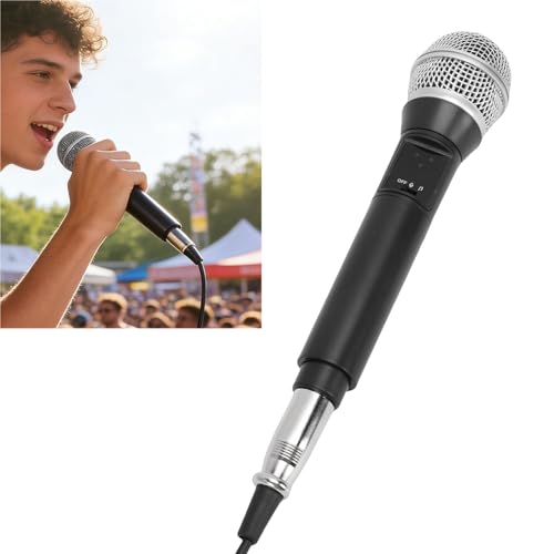 Jectse Microfono, Microfono Dinamico Portatile Cablato e Wireless con Cancellazione Intelligente del Rumore, per la Registrazione di Canti Karaoke All'aperto in Casa