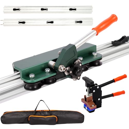 71 inches Large Manual Tile Cutter,Format Tile Cutter Ceramic Tile Cutter with Build-in Suction Cups & Tile Pilers, 3 Tile Push Knife, Porcelain Tile Cutter for Up to 4.7 inches Thickness Tiles(Green)