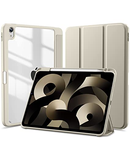 Vobafe Case for iPad Air 5th 4th Generation with Pencil Holder (10.9 Inch, 2022/2020), Trifold Stand Cover Case for iPad Air 5 4, Support Pencil 2 Wireless Charging, Auto Wake/Sleep, Starlight