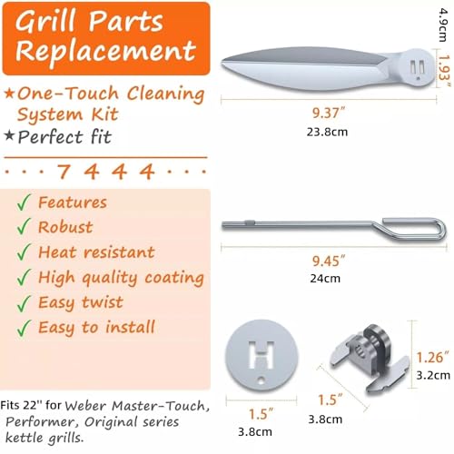 Replacement Grill Cleaning System Kit 22-1/2-Inch for Weber Grill 90992, 3618, 7443, 307443, 307408, 90719