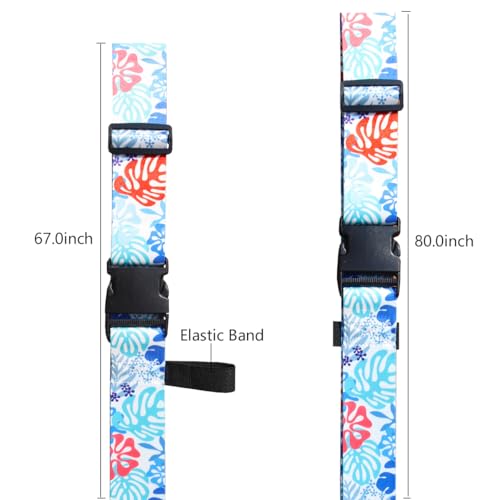 Image of Luggage Straps for Suitcases TSA Approved Easy Pack Organized Suitcase Strap, Luggage Strap, Luggage Belt Strap, Bag Straps for Luggage. Buckle Straps Travel Accessories (Tropical Plant)