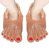 Jorzer Halloween Monster Feet Big Jumbo Foot Slippers Monster Feet Slippers Halloween Cosplay Costume Props for Party 1pair Beige