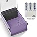 Acrimet 3 x 5 Card File Holder Organizer Box Metal Base Heavy Duty (AZ Index Cards and Divider Included) (Purple Color with Clear Crystal Plastic Lid Cover)