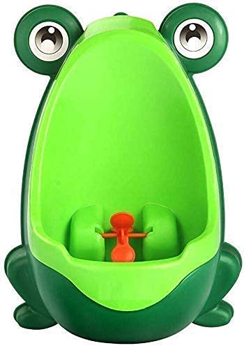 Frog Shape Kids Urinal Potty Training Toilet for Boys, Wall Mounted Baby Pee Trainer with Rotating Target, Removable Bowl, Suction Cup & Hook Installation, Green-image-16