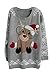 Produktbild Viottiset Weihnachtspullover Jumper Ugly Christmas Sweater für Damen M Grau Eichhörnchen