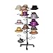 uyoyous 5-Tier 25 Hat Rotating Wig Head Holders Hat Display Rack Free Standing Modern Headwear Wig Rack Metal Floor Rack for Caps, Wigs & Hats