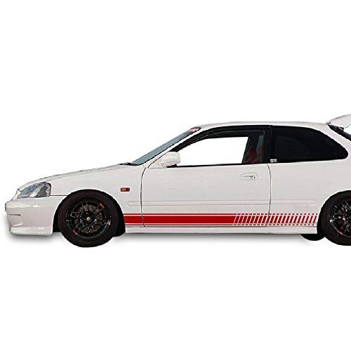 Set of Racing Side Stripes Decal Sticker Graphic Compatible with Honda Civic EK9 Type R 3 Door Hatchback