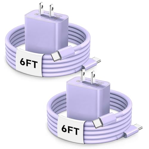 [2-Pack]Lilac Purple USB C Cable, 20w i Phone 17 Charger