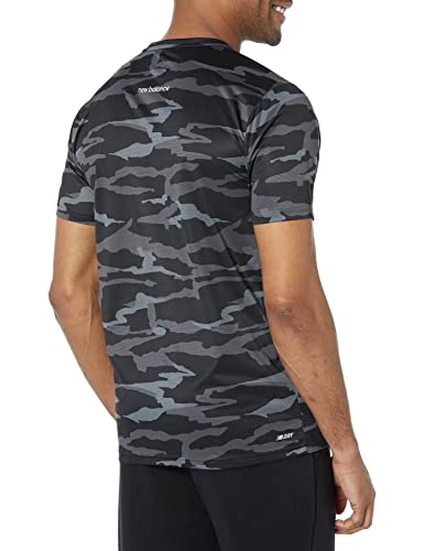 New Balance Men's Accelerate Short Sleeve, Black Camo , Medium #TOP2