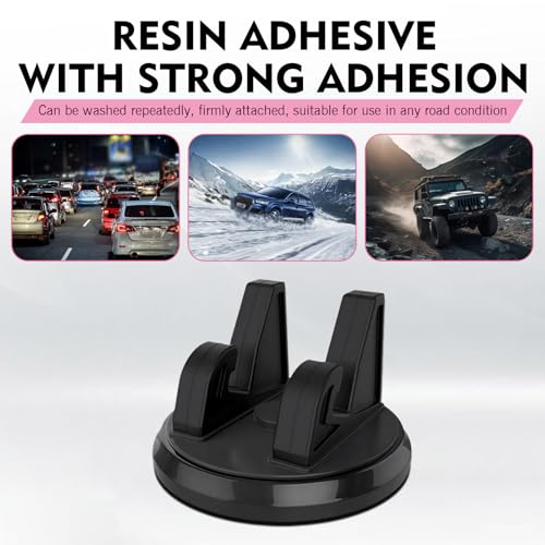 Image of 360 Rotatable Car Phone Holder for Dashboard, Silicone Non-Slip & Stable Grip Phone Mount with Data Cable Management, Universal for Most Smartphones in Car & Home (Black)