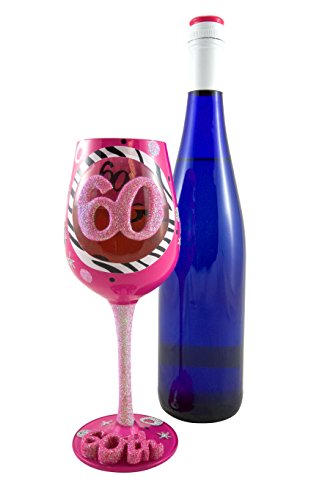 Top Shelf Decorative 60Th Birthday Wine Glass, 1 Count (Pack Of 1), Pink #TOP3