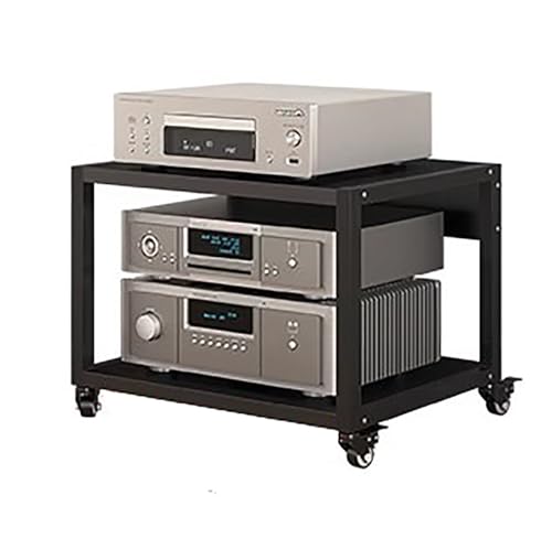 CVQJL Soportes de Altavoz Estante para gabinete de Audio, Torre Resistente con Ruedas - Componentes estéreo para Entretenimiento, Racks para Soportes de Medios, amplificadores, DVD y más
