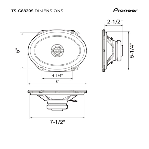 Image of PIONEER G-Series TS-G6820S 6 inch x 8 inch 2-Way Coaxial Car Speakers 250W Max