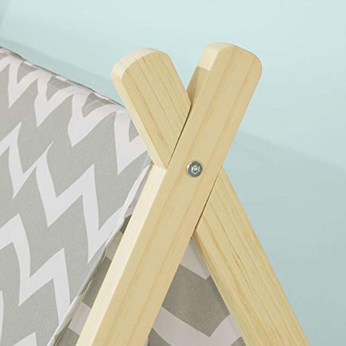 SoBuy OSS02-HG Speeltent Tipi Tent voor Kinderen Kindertent met 2 Deuren en een Raamspeelhuis lichtgrijs - Afbeelding 7