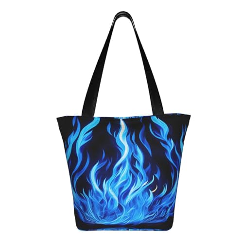 Indigo Flame print Print Lightweight Shoulder Bag Summer Outings Tote Bags Travel Hiking Work Casual Use3