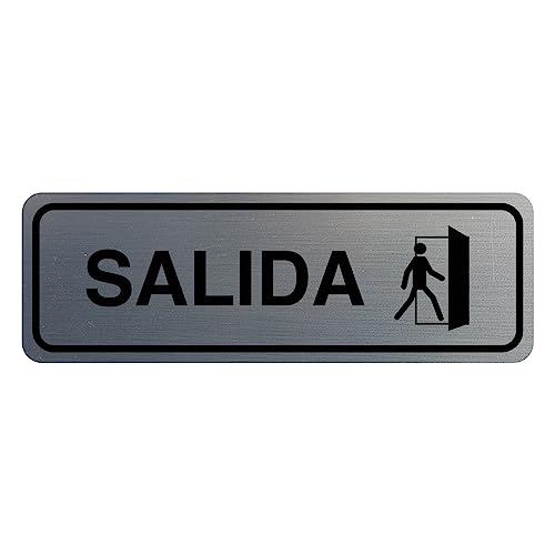 Plaque Salida standard signalétique grand format couleur argent