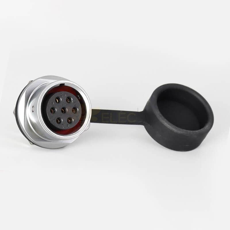 SF20 7 Pin Circular Metal Aviation Male Plug Female Socket Back-Mount Waterproof Quick Industrial Push-Pull