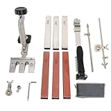 NDNCZDHC Messerschärfer mit festem Winkel, Körnung 180 bis 3000, gesinterter Korund, Schleifstein-Schärfset aus Stahl im Flip-Design für Küchenmesser (Stil B)