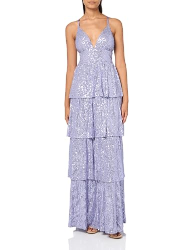 open lace back dress Speechless Full Length Floral Jewel Waist Tier Dress