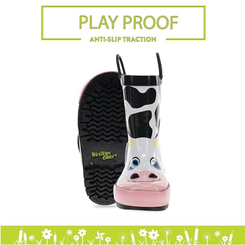 Image of Western Chief Kids Ladybug Rain Boot(Toddler /Little Kid /Big Kid) | Built for outdoor play, pull-on loops for self-dressing, comfort EVA insole, rubber traction outsole, toddler to big kid size