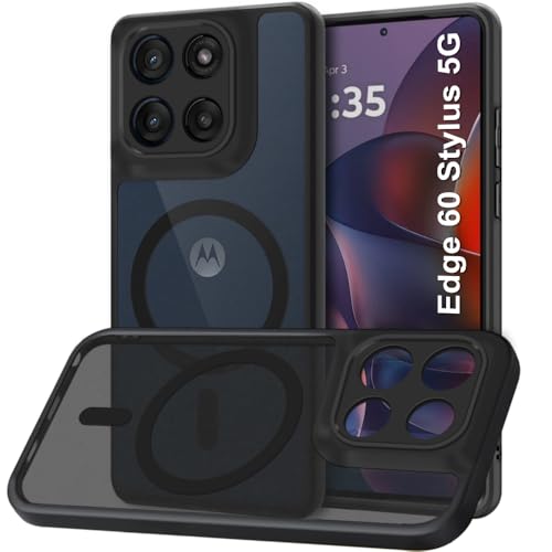 Image of TheGiftKart TPU+PC Hybrid Shockproof Back Cover Case for Motorola Moto Edge 60 Stylus 5G|Hard Back Cover for Motorola Edge 60 Stylus, Black