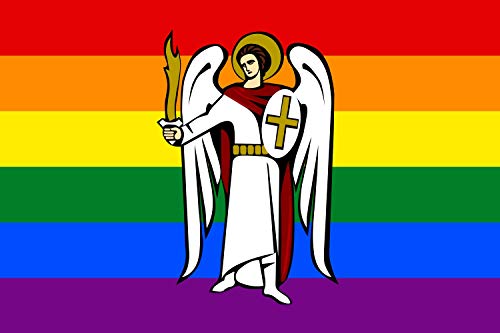 Drapeau LGBT pride Kyiv Solominskyi pour manifester et décorer