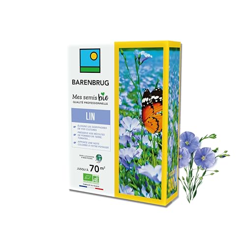 BARENBRUG - Linaza BIO - Aleja los Crisomélidos de los Cultivos - Conserva las Cosechas - Aporta un Toque de Color al Huerto - Evita el Uso de Insecticidas - Fabricado en Francia - 500 g