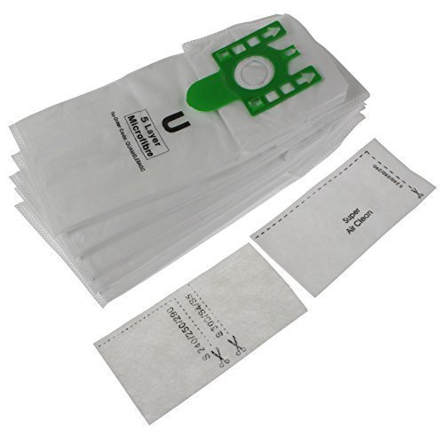 Pack of 5 U Type Vacuum Cleaner Dust Bags Compatible with Miele S7210, S7260, S7280, S7580, S7510, S7000