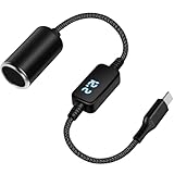 WYMECT USB C Male to 12V Cigarette Lighter Socket Adapter 12V 18W Power Cable for Dash Cam, Car Led Light Strips, GPS (1 Pack)